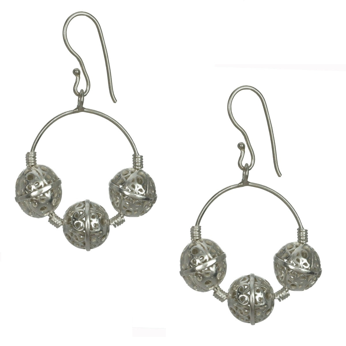 Persian Filigree .950 Silver Handmade Earrings