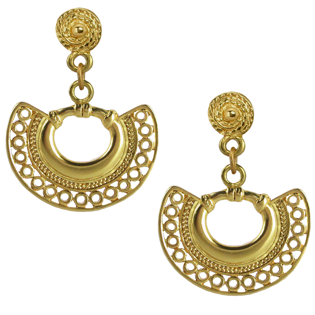 Pre-Columbian Embossed Tairona Nose Ring Earrings
