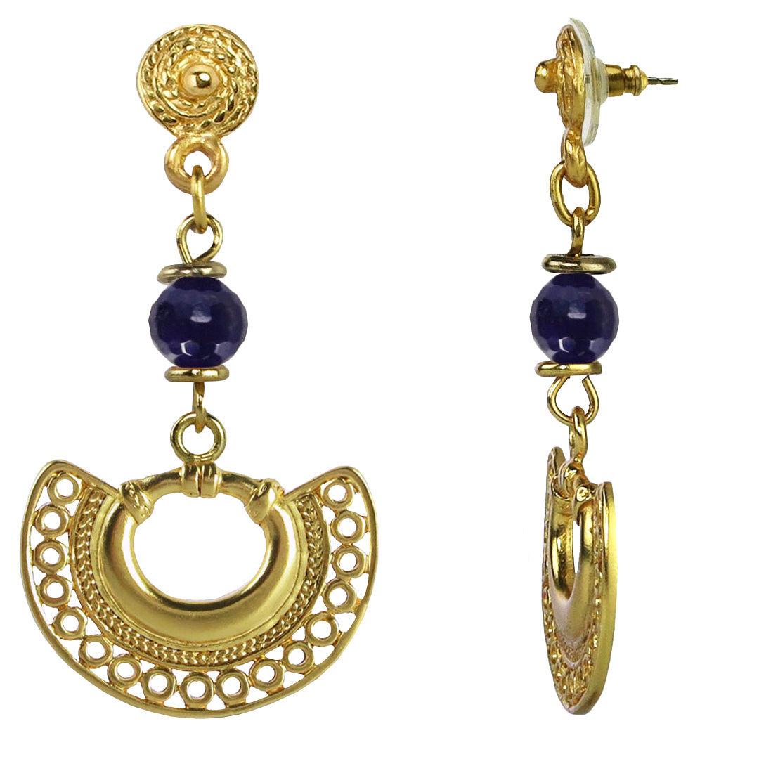 Crescent and Amethyst Earrings