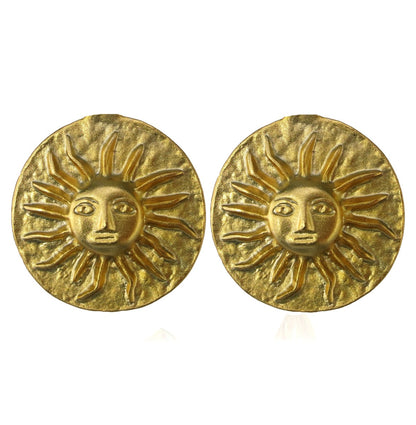 Pre-Columbian Muisca Full Sun (m) Earrings by ACROSS THE PUDDLE