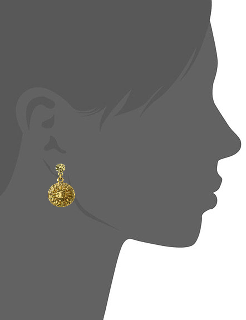 Muisca Shining Sun 1.4" Dangle Earrings