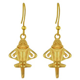 Pre-Columbian Ancient Aliens Aircraft/Golden Jet /Gold Flyer Dangle Earrings by CROSS THE PUDDLE