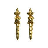 Pre-Columbian Braided Zoomorphic Figure Drop Earrings