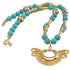 Turquoises Necklace with a Tairona Butterfly Pendant