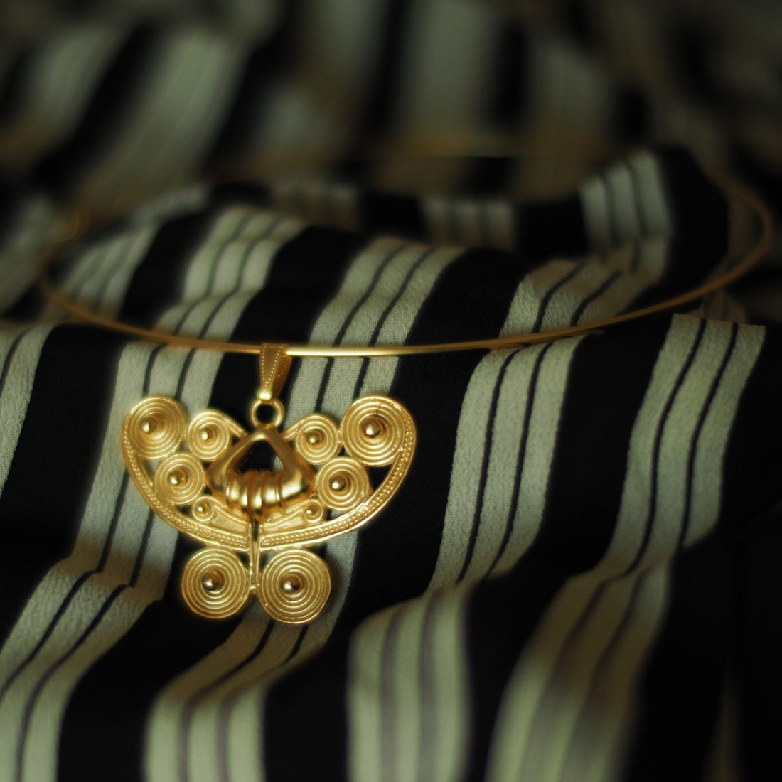 Spirals Butterfly Omega Necklace