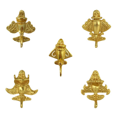 Pre-Columbian Five Golden Jet Military Pins Bundle by ACROSS THE PUDDLE