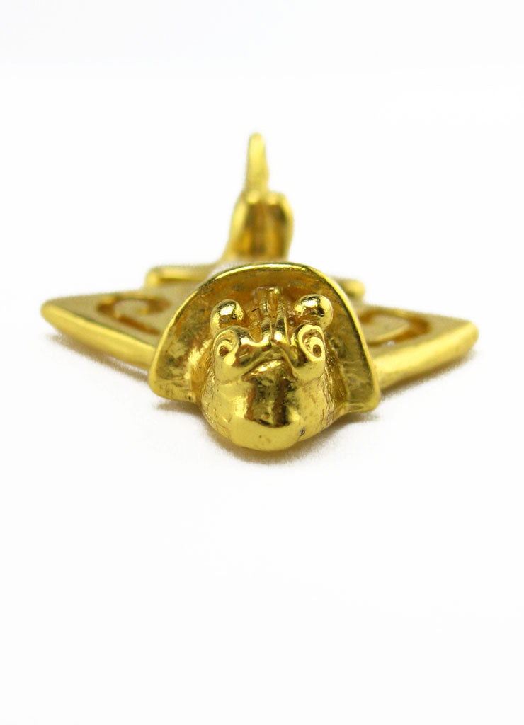 Ancient Aliens Jewelry Collection - 24k Gold Plated Aircraft-1 Pendant by ACROSS THE PUDDLE