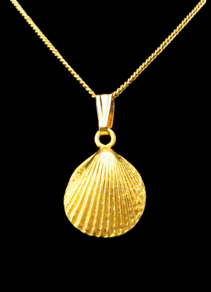24k Gold Plated Seashell Pendant by Across The Puddle