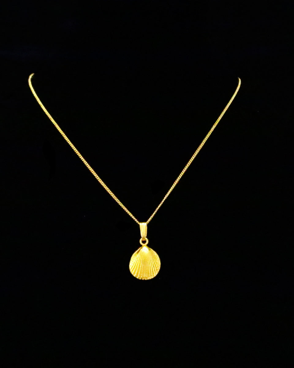 24k Gold Plated Seashell Pendant by Across The Puddle