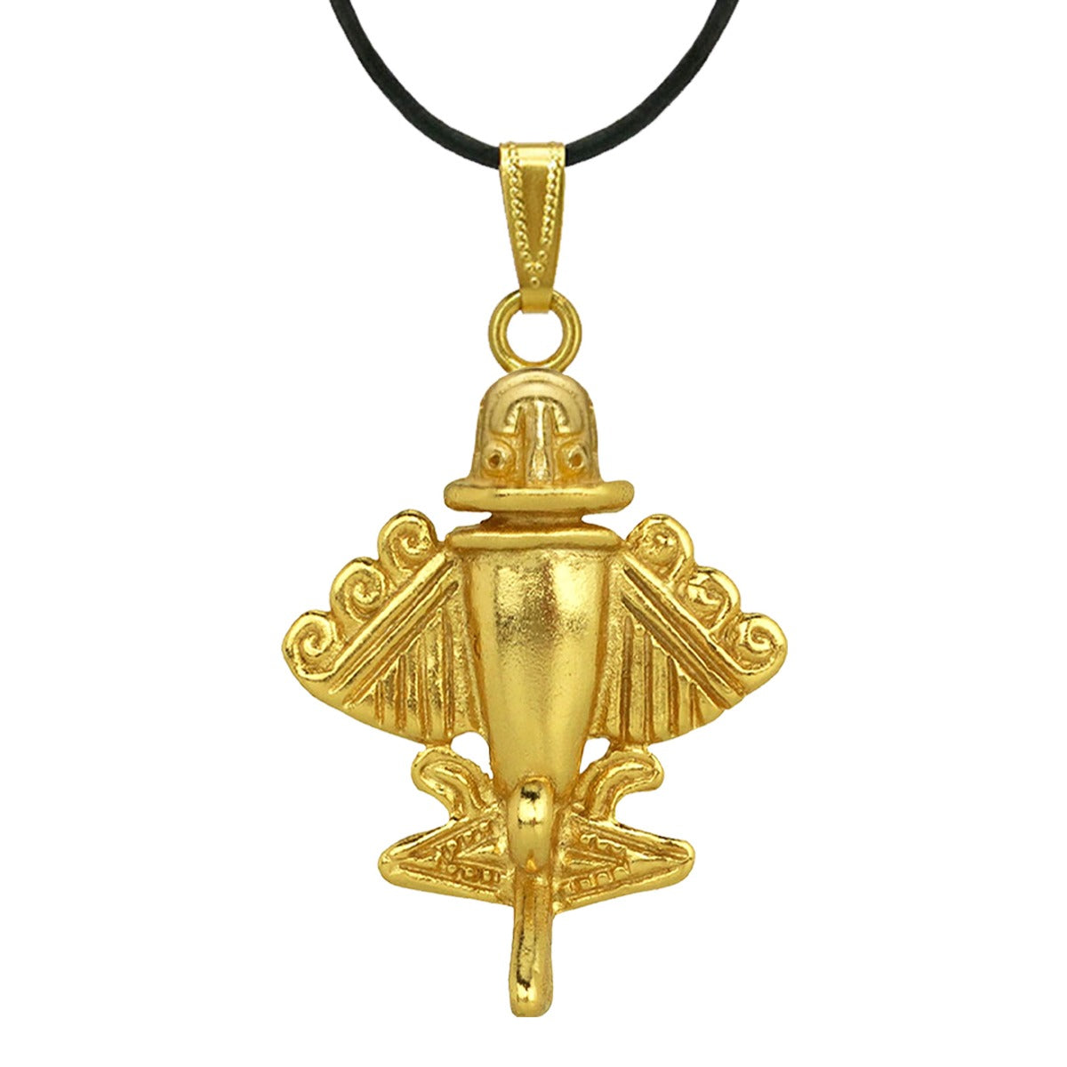 Ancient Aliens Jewelry Collection - 24k Gold Plated Aircraft-9 Pendant by ACROSS THE PUDDLE