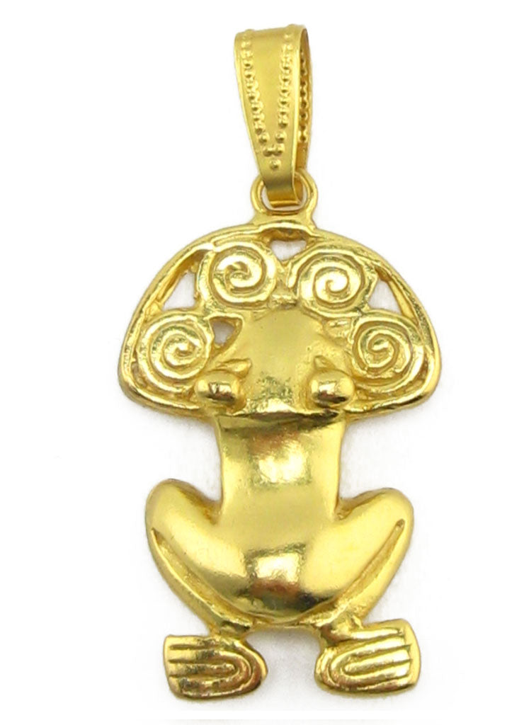 Pre-Columbian Tairona Frog with Spirals Pendant 