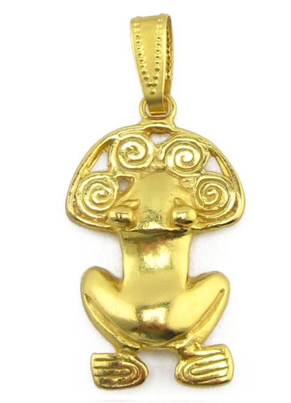 Pre-Columbian Tairona Frog with Spirals Pendant 