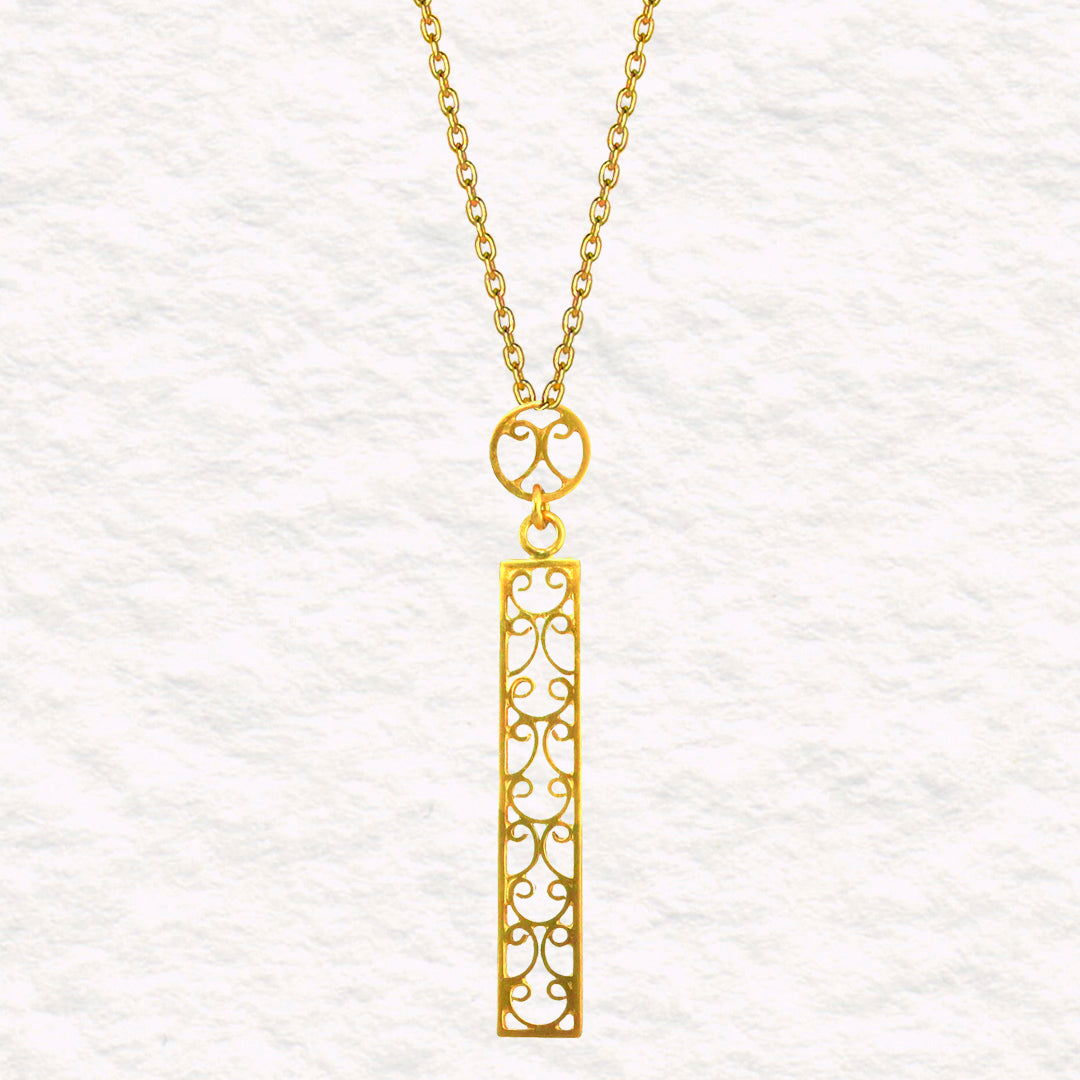 Filigree 24k GP .950 Silver Medieval Persian Necklace