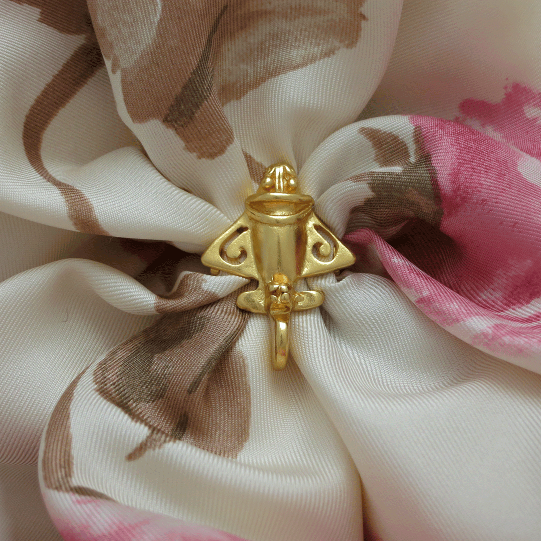 Golden Jet-3 Scarf Ring by Across The Puddle